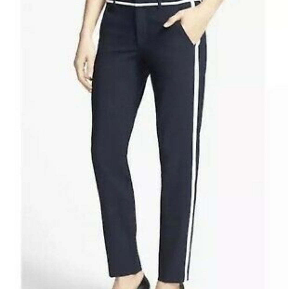 Vince Black Pants with White Stripe